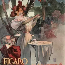 Affiche personnalisée Peinture 19e Alphonse Mucha - Figaro Illustré / Les cafés-concerts
