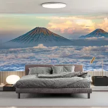 Papier Peint Panoramique Volcan Nuages