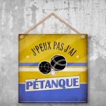 Plaque murale personnalisée Pétanque – déco humour avec photo