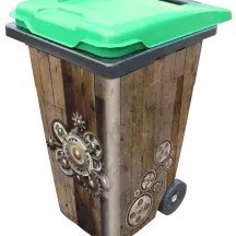 Sticker poubelle personnalisée rouage