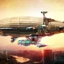 Affiche personnalisée Dirigeable Steampunk