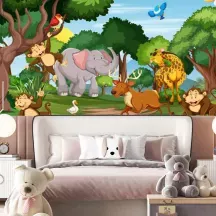 Papier Peint Panoramique Animaux Paysage