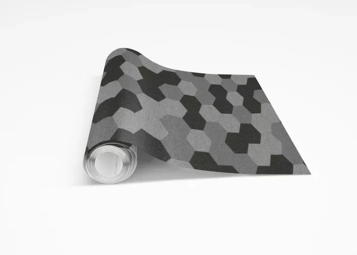 Papier Peint Moquette Hexagonal grise