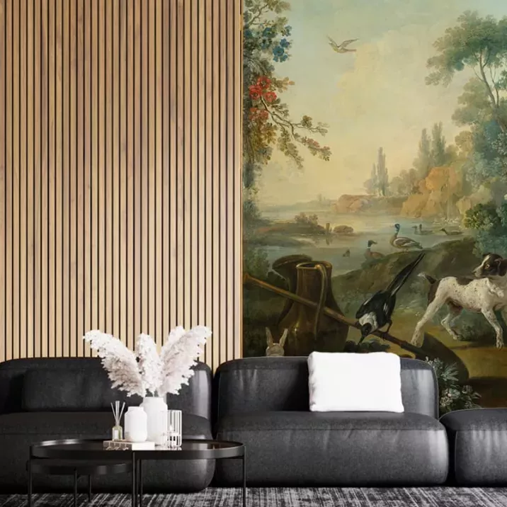 Papier Peint Panoramique Peinture 18e siècle Jean-Baptiste Huet - Paysage au chien