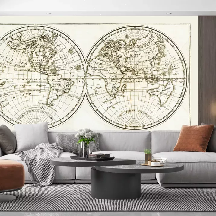 Papier Peint Panoramique Mappemonde Ancienne