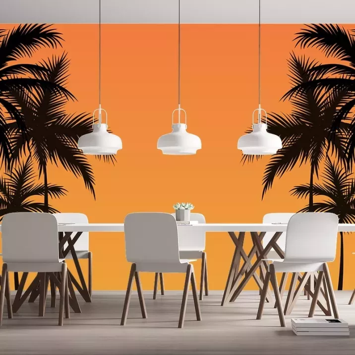 Papier Peint Panoramique Palmier Ombre 2
