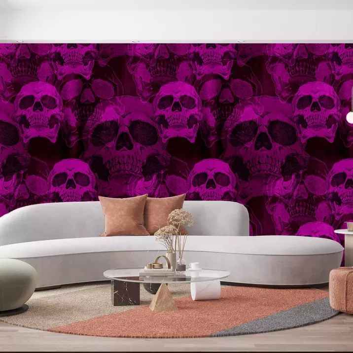 Papier Peint Panoramique Crane Skull Violet