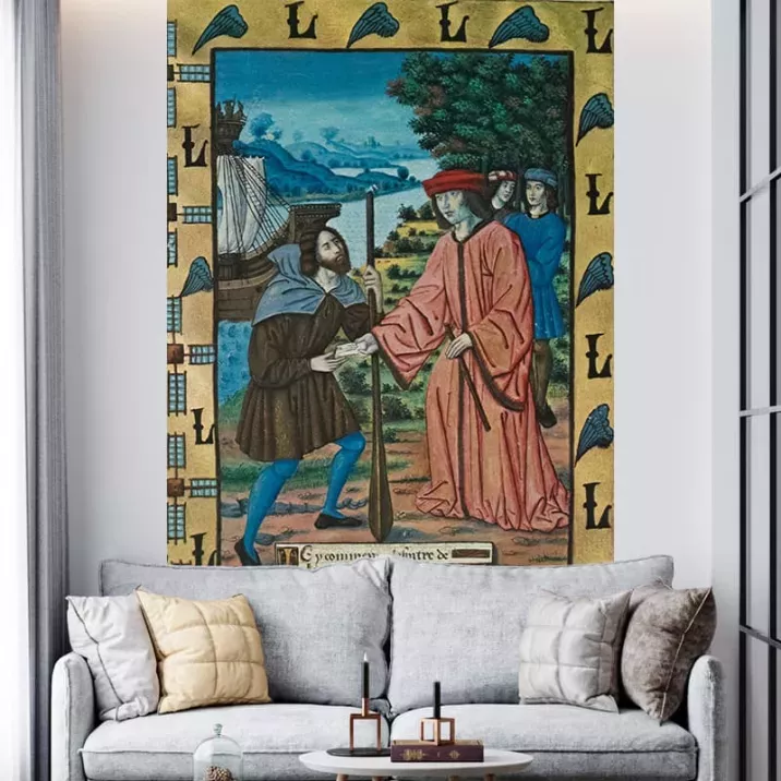 Papier Peint Panoramique Estampe 19e siècle - Le messager maritime