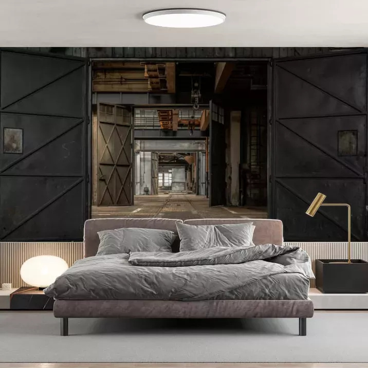 Papier Peint Panoramique Hangar Trompe l'Oeil