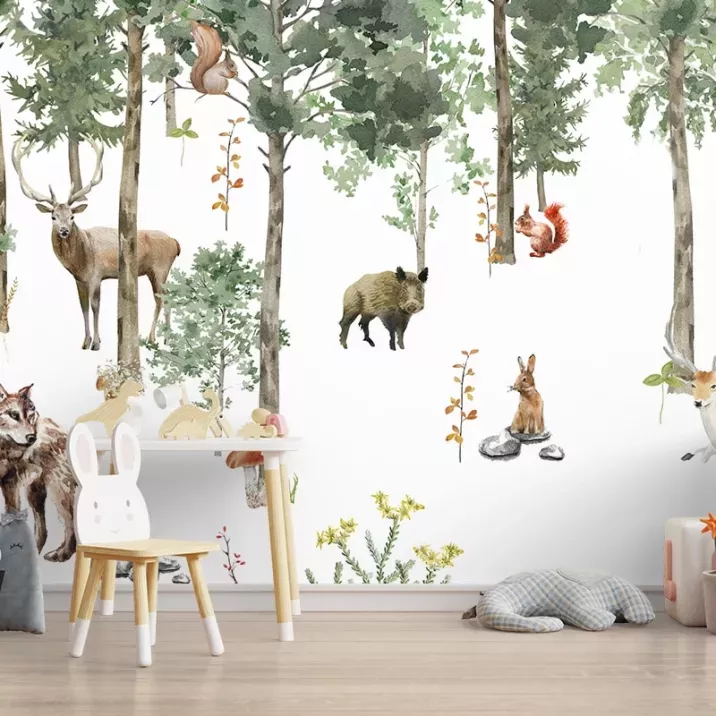 Papier Peint Panoramique Animaux Forêt