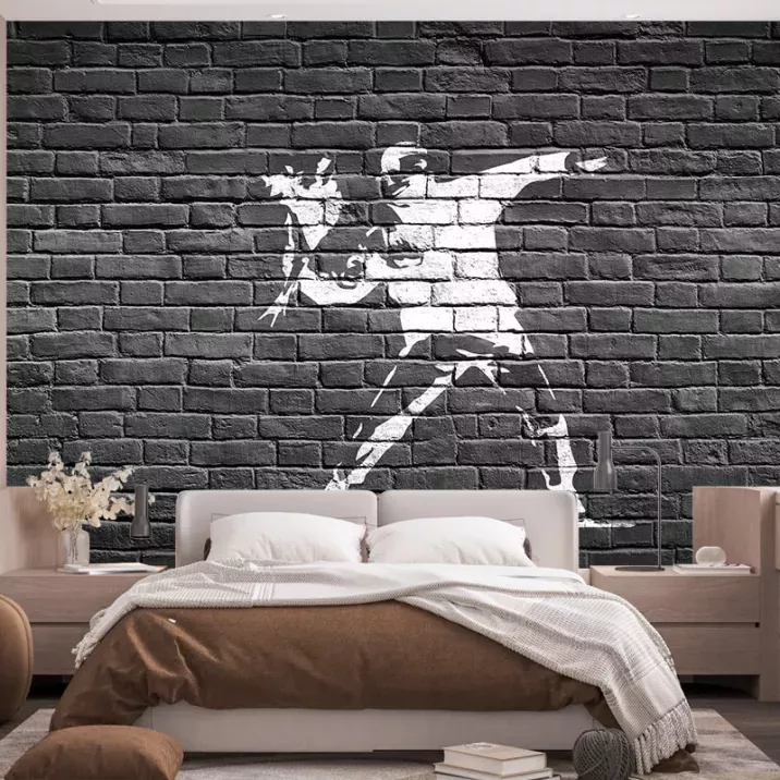 Papier Peint Panoramique Banksy - Rage The Flower Thrower