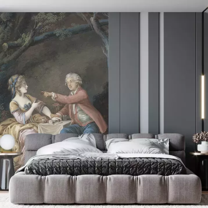 Papier Peint Panoramique Peinture 18e siècle Pierre-Antoine Baudouin - Le Déjeuner champêtre