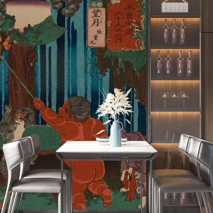 Papier Peint Panoramique Estampe 19e siècle Utagawa Kuniyoshi - Mochizuki