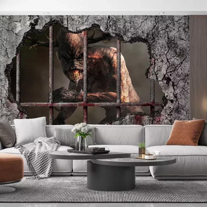 Papier Peint Panoramique Mur Prison Créature