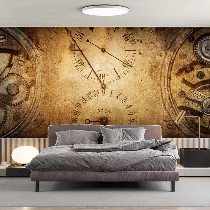 Papier Peint Panoramique Horloge Vintage