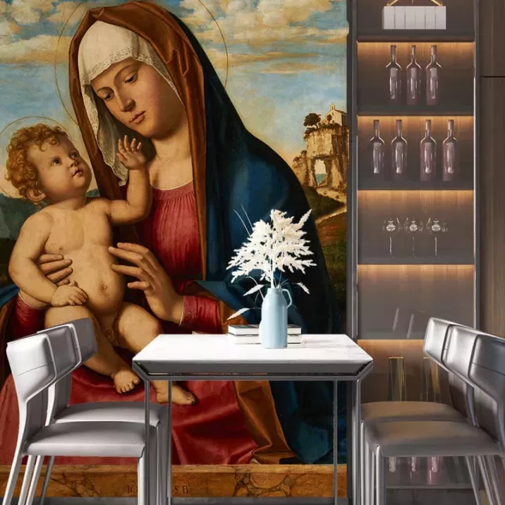 Papier Peint Panoramique Peinture 15e siècle Giovanni-Battista - Vierge à l'Enfant