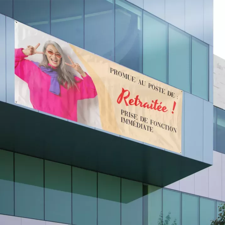 Banderole retraite personnalisée - Photo, prénom et texte