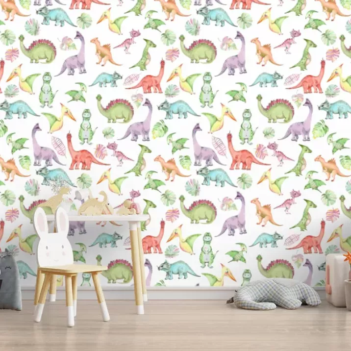 Papier Peint Panoramique Dinosaures Pastel