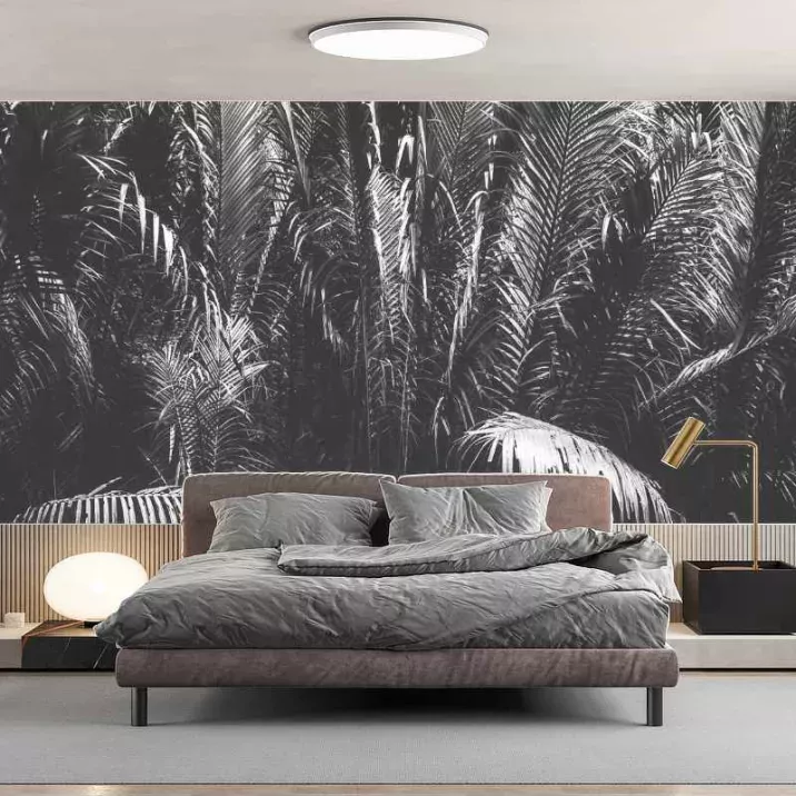 Papier Peint Panoramique Jungle Noir et Blanc 3