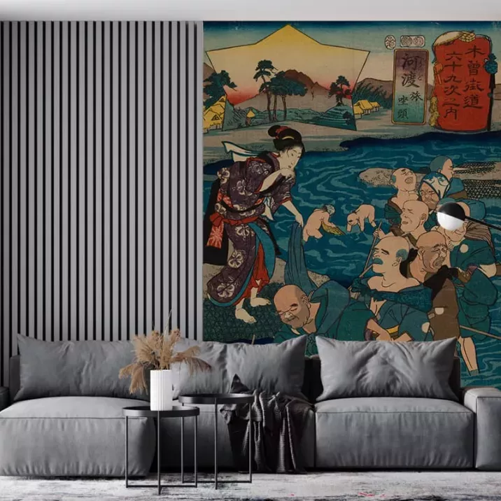 Papier Peint Panoramique Estampe 19e siècle Utagawa Kuniyoshi - Gōdo