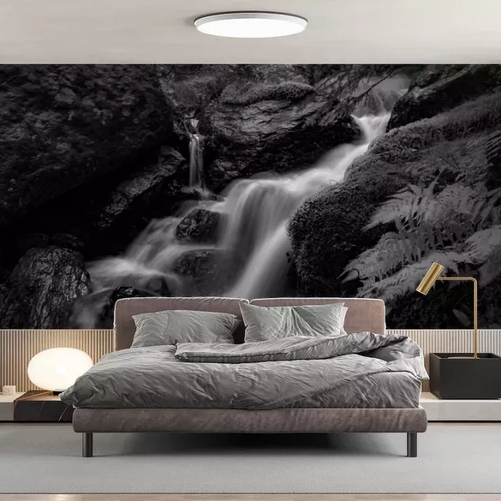 Papier Peint Panoramique Cascade Noir