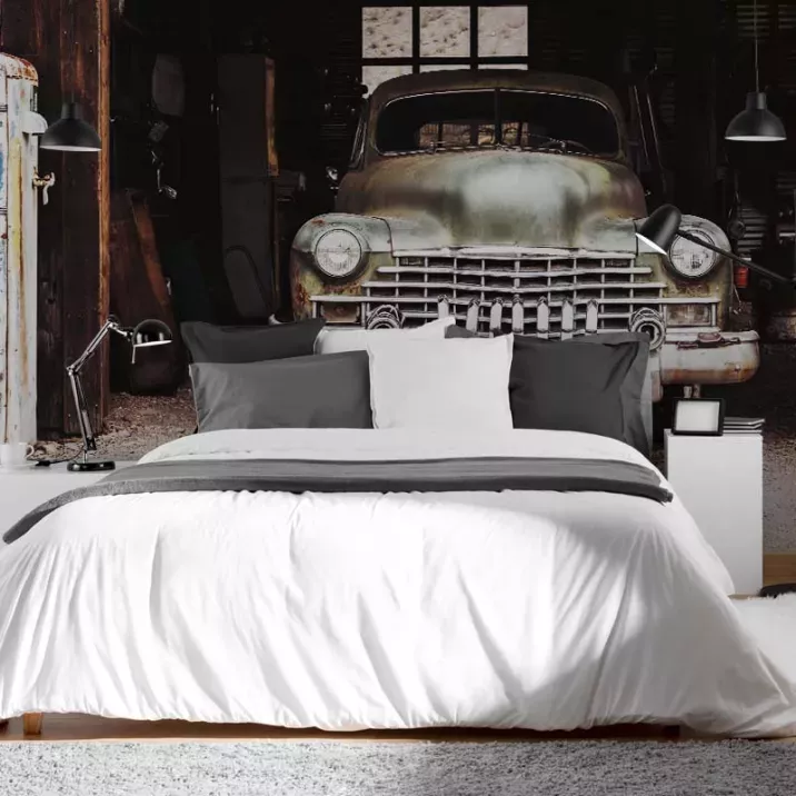 Papier Peint Panoramique Voiture Vintage Garage