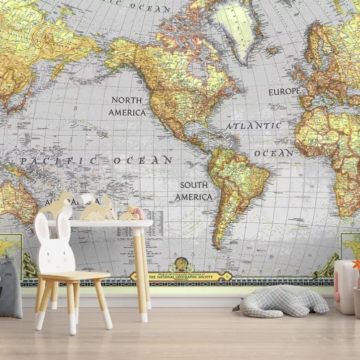 Papier Peint Panoramique Mappemonde 2