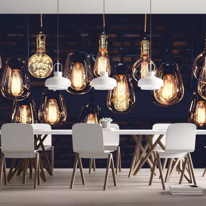 Papier Peint Panoramique Ampoules