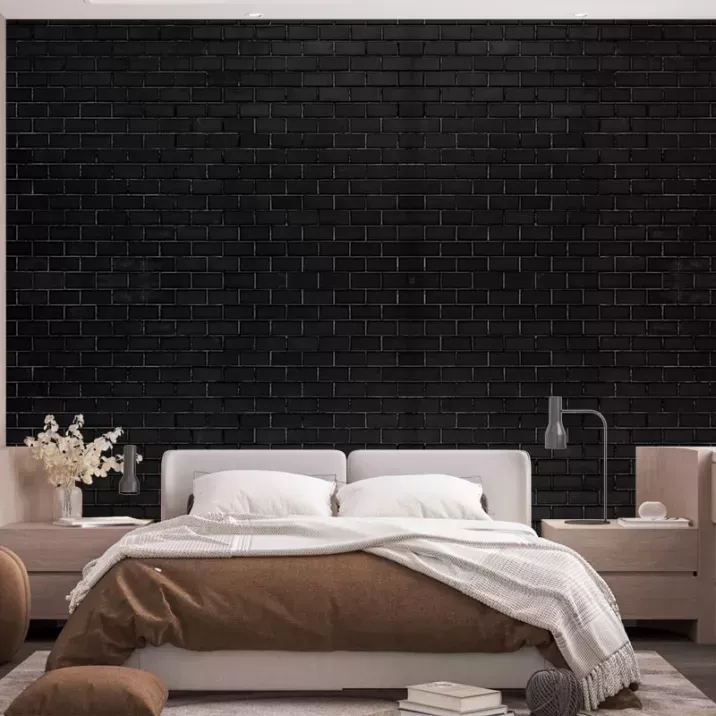Papier Peint Panoramique Mur Beton Noir