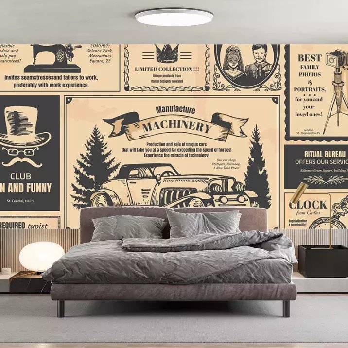 Papier Peint Panoramique Vieux Journal