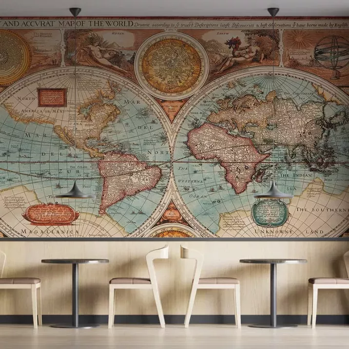 Papier Peint Panoramique Carte Ancienne