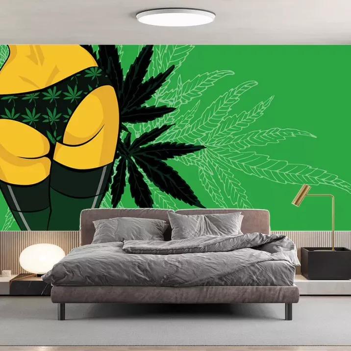 Papier Peint Panoramique Femme Sexy Weed