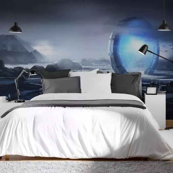 Papier Peint Panoramique Fantastique Station Spatiale