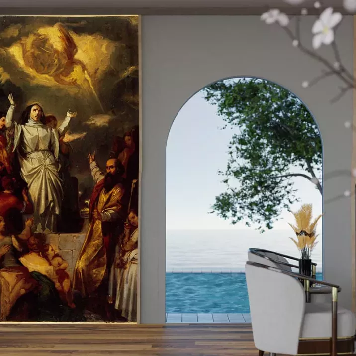 Papier Peint Panoramique Peinture 19e siècle Eugène Devéria - Apothéose de sainte Geneviève