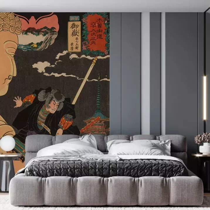 Papier Peint Panoramique Estampe 19e siècle Utagawa Kuniyoshi - Mitake