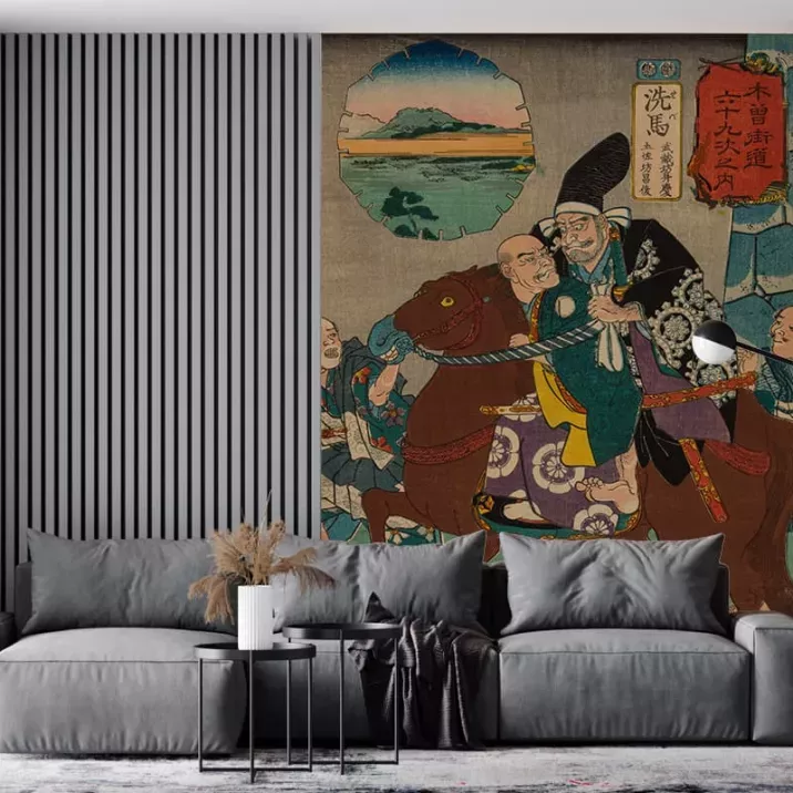 Papier Peint Panoramique Estampe 19e siècle Utagawa Kuniyoshi - Seba