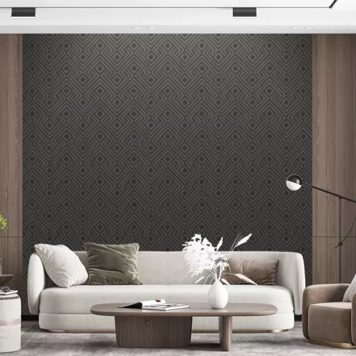 Papier Peint Tapis Géometrique gris