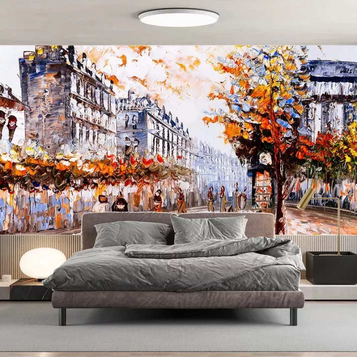 Papier Peint Panoramique Paris Peinture à l'huile