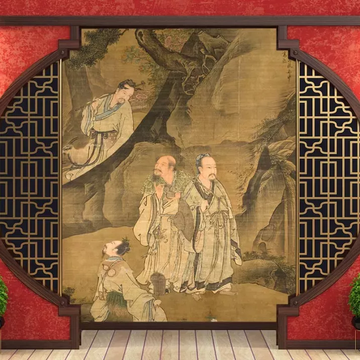 Papier Peint Panoramique Peinture 16e siècle Gu Gao - Immortels