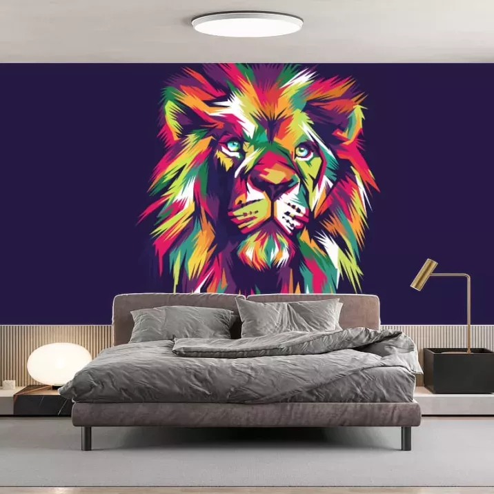 Papier Peint Panoramique Lion Art