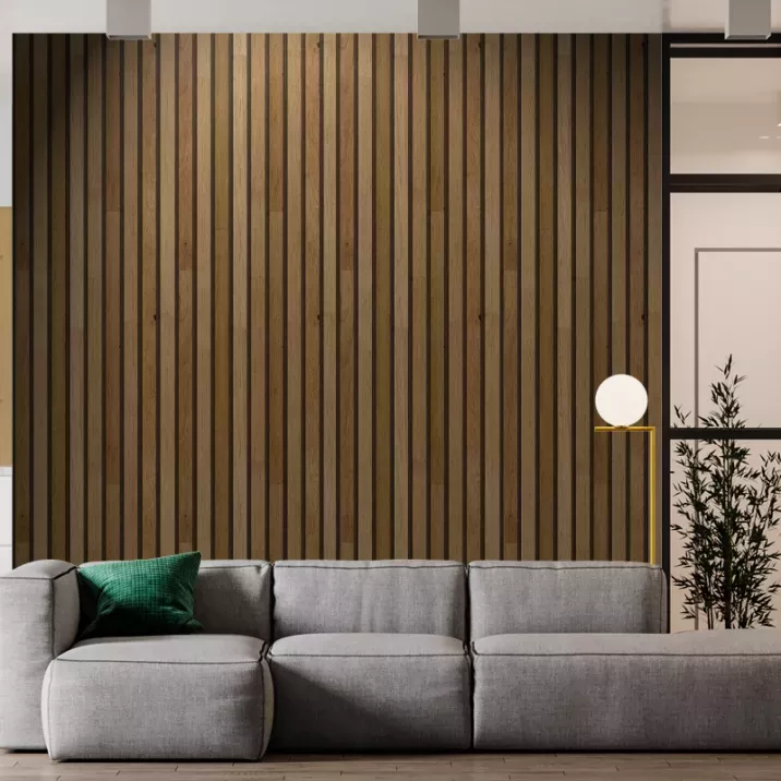 Papier Peint Tasseau de bois trompe l'oeil