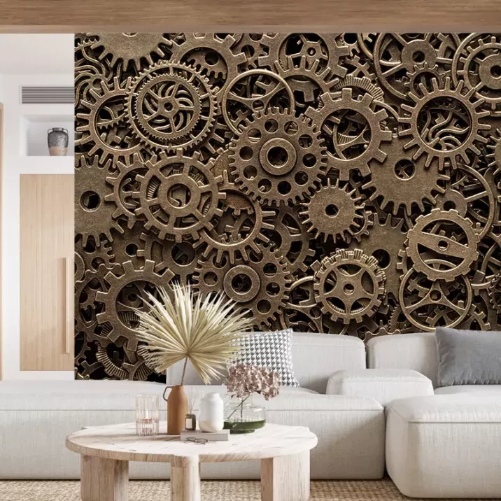 Papier Peint Panoramique Engrenages Steampunk 2