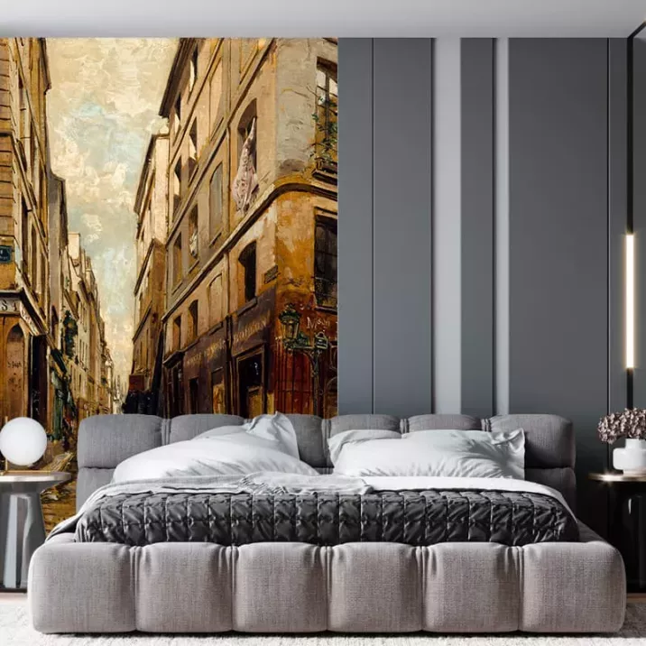 Papier Peint Panoramique Peinture 19e siècle Emmanuel Lansyer - La Rue de l'Hôtel-Colbert