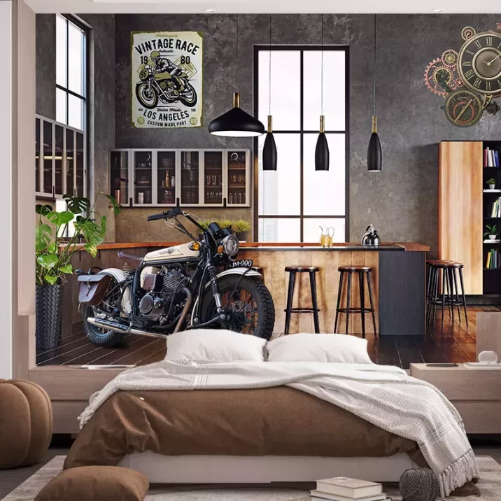 Papier Peint Panoramique Salon Moto