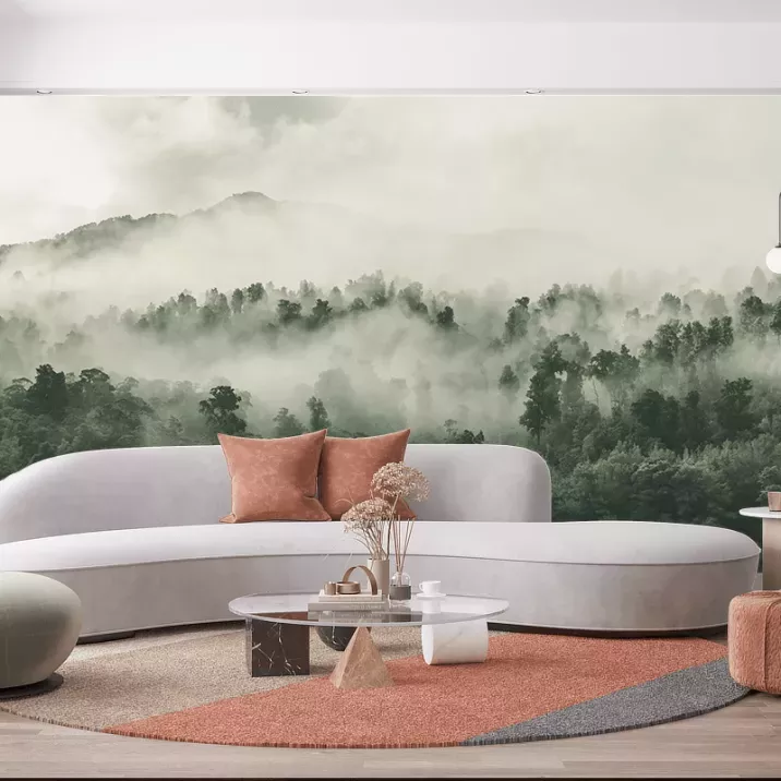 Papier Peint Panoramique Forêt Brumeuse