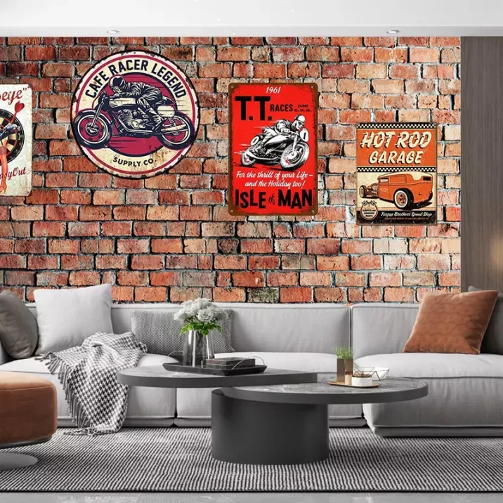 Papier Peint Panoramique Mur plaques vintage