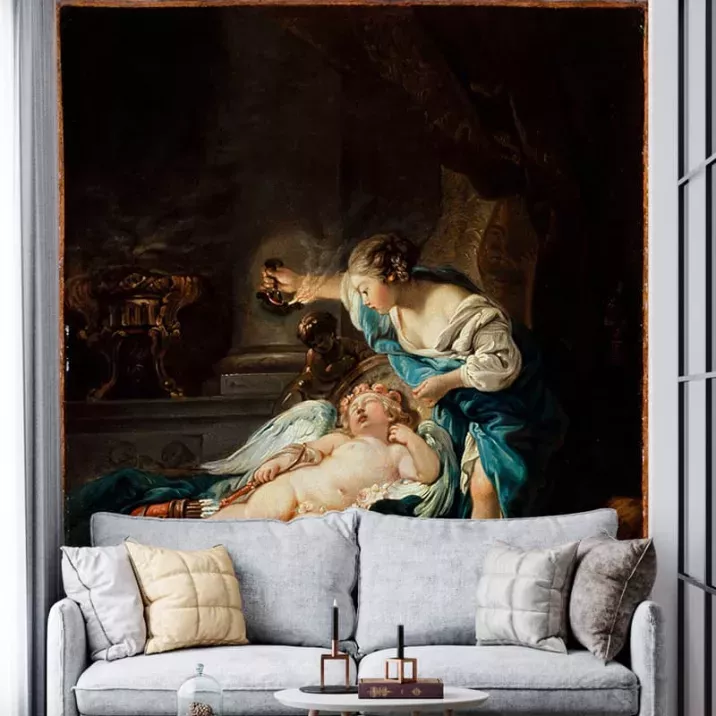 Papier Peint Panoramique Peinture 18e siècle François Boucher - Psyché et l'Amour