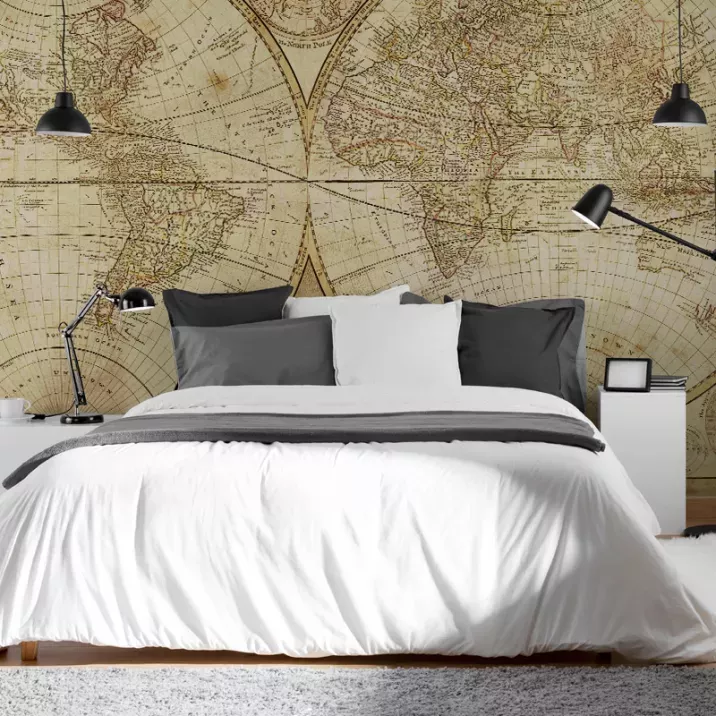 Papier Peint Panoramique Mappemonde Ancienne 2