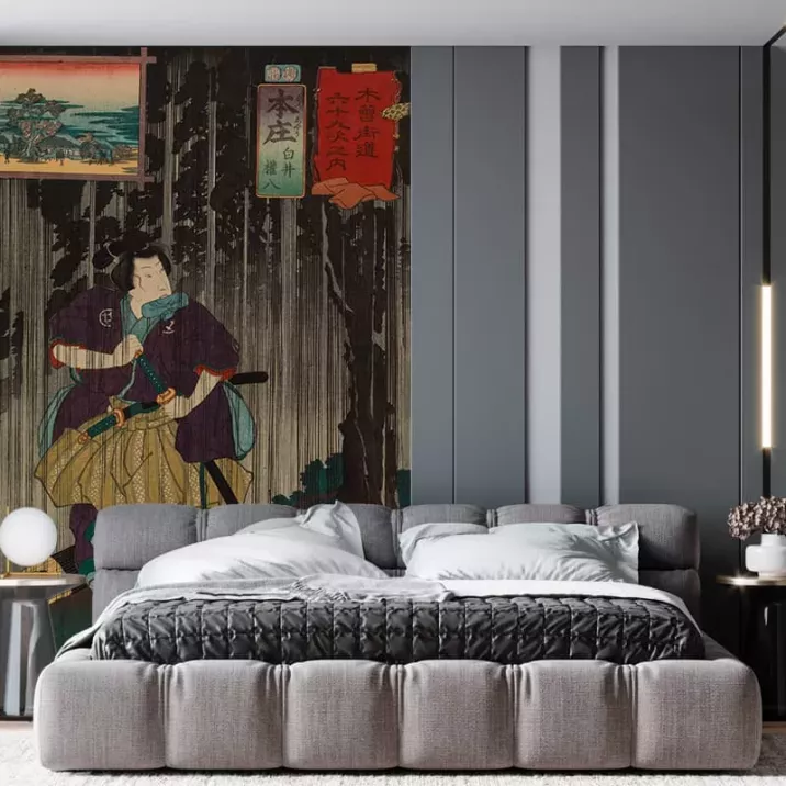 Papier Peint Panoramique Estampe 19e siècle Utagawa Kuniyoshi - Honjō