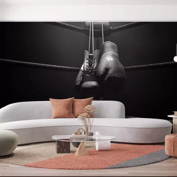 Papier Peint Panoramique Boxe Gants Vintage